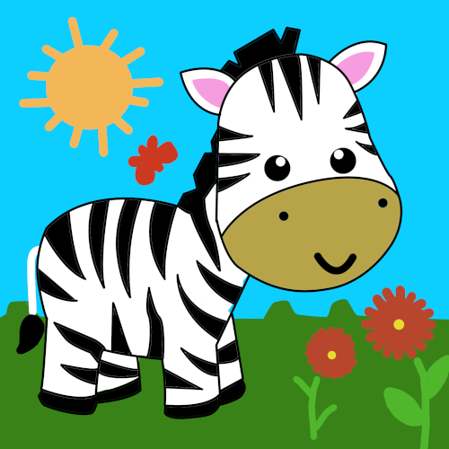 Zebra mit Blümchen